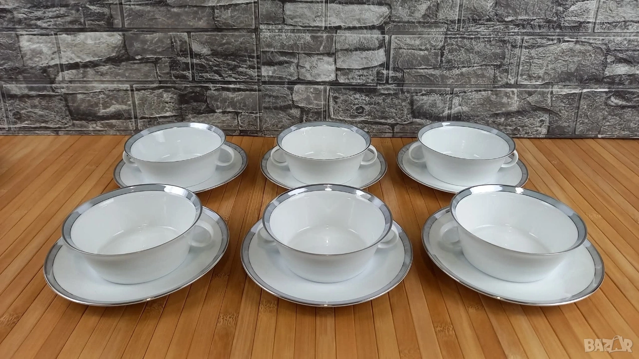 6 бр. купички Rosenthal със сребърен кант, снимка 1