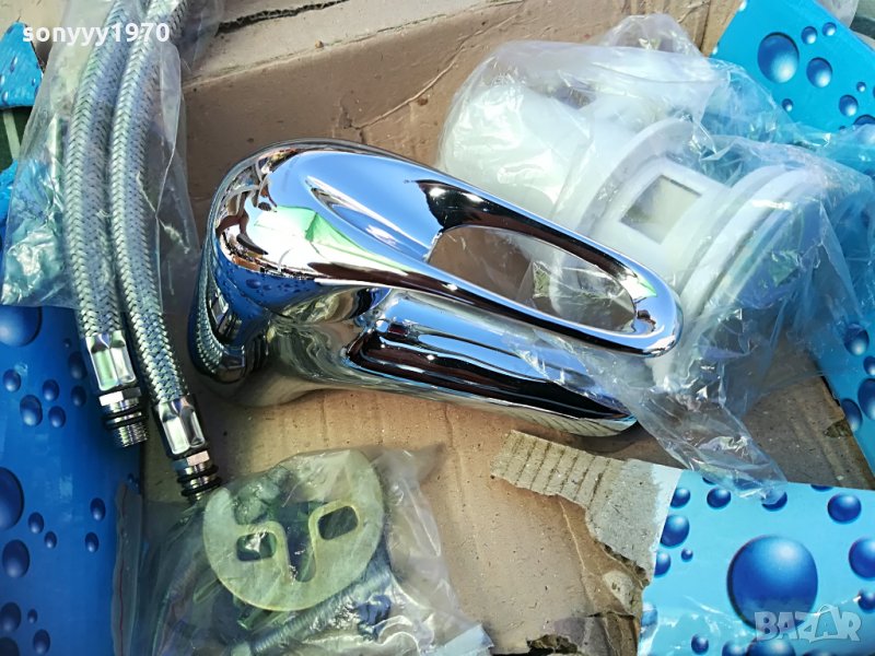 смесител 2 с сифон и меки връзки, снимка 1