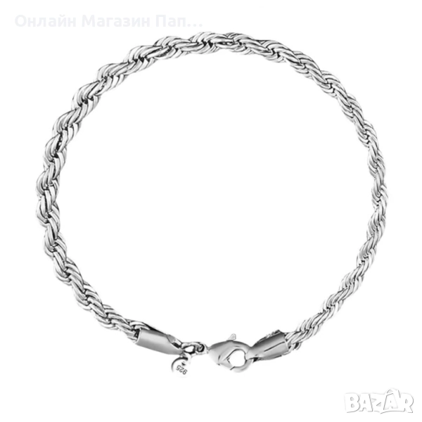 Елегантна дамска гривна – усукан дизайн, сребро 925, снимка 1