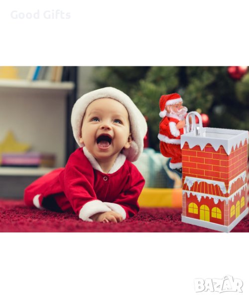 Музикален Дядо Коледа с комин, снимка 1