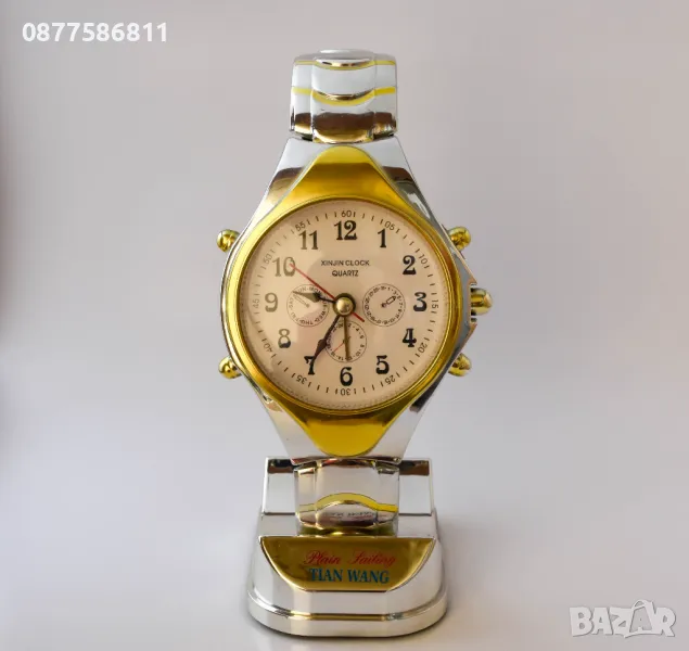 НАСТОЛЕН КАЧЕСТВЕН ПОД ФОРМАТА НА РЪЧЕН ЧАСОВНИК. КАЧЕСТВЕНИ БУДИЛНИЦИ. БУДИЛНИК. ЧАСОВНИК С АЛАРМА, снимка 1