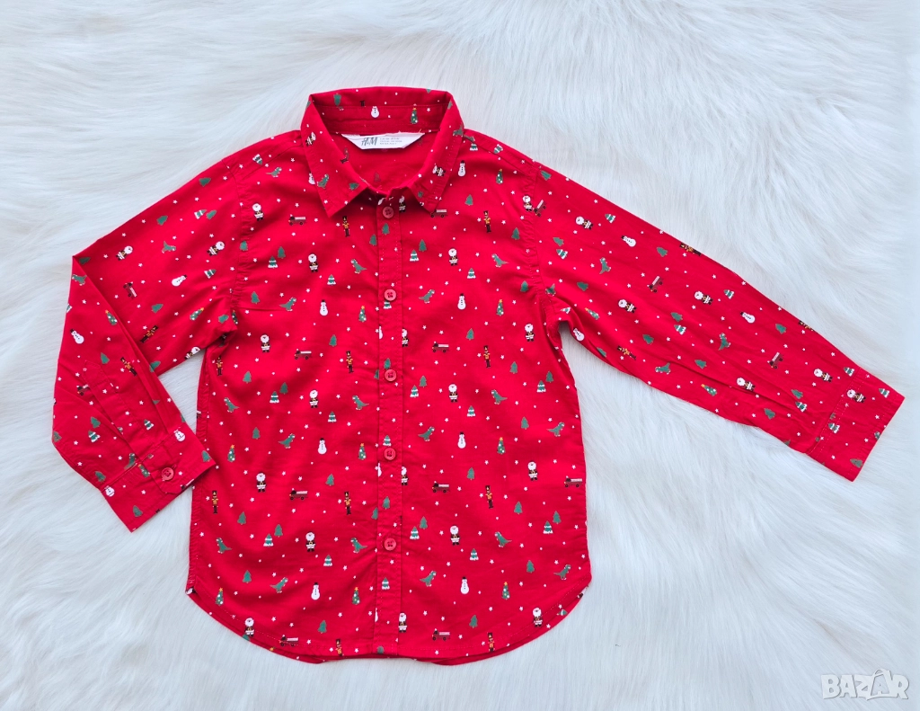 Детска Коледна риза H&M 3-4 години / ръст 104см., снимка 1
