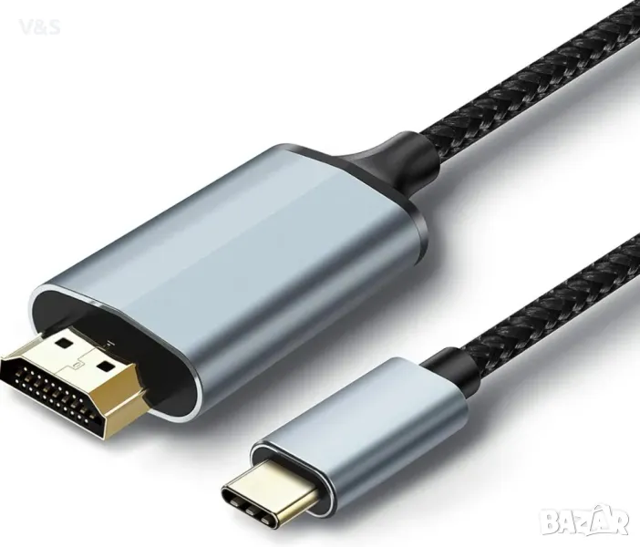 Видео кабел, USB-C/HDMI, 4K, 2 м, сив, снимка 1