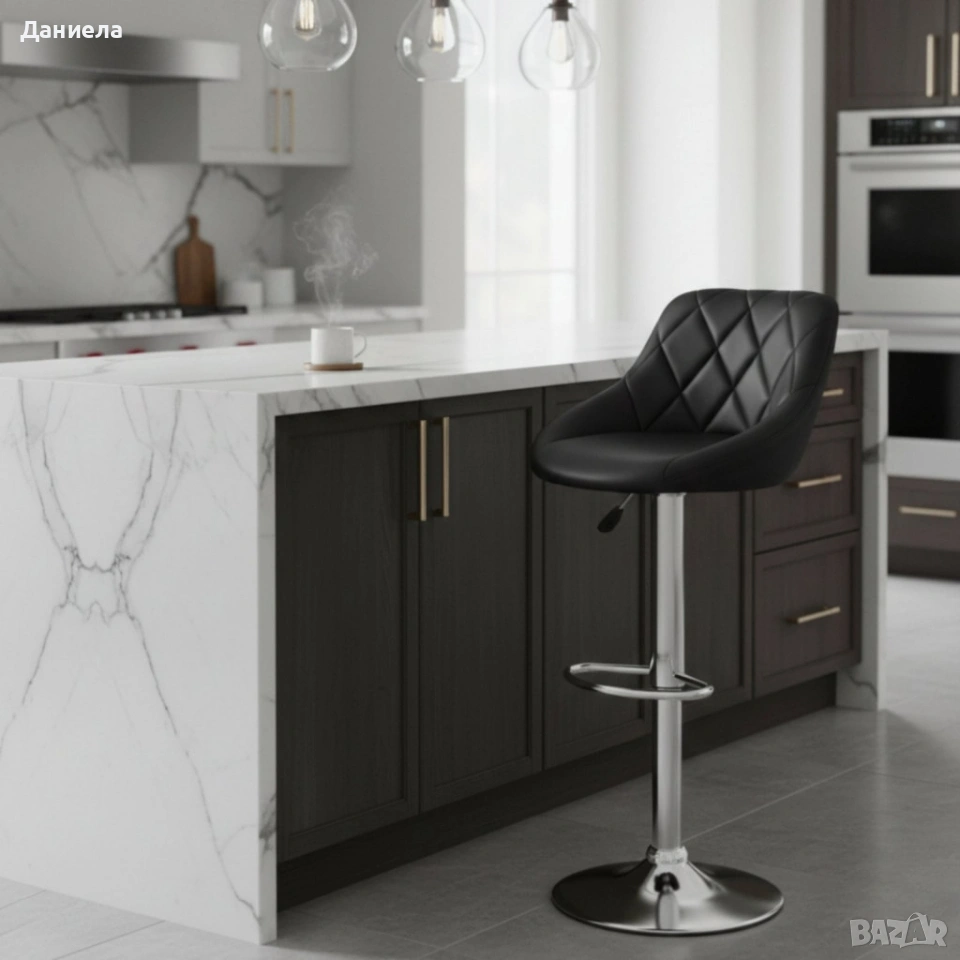 Бар стол с регулируема височина и въртяща функция – комфорт и стил за дома и заведения, снимка 1
