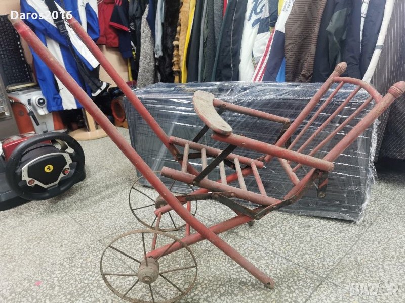 Много стара детска дървена количка, снимка 1