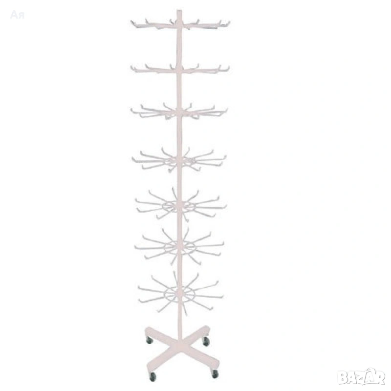 Стелаж въртележка бял 7 нива, снимка 1