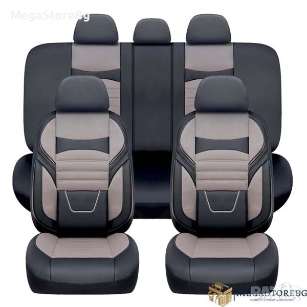 Тапицерия кожа и плат за МПС 3385 - 11 БР/К-Т Черно/Сиво, снимка 1