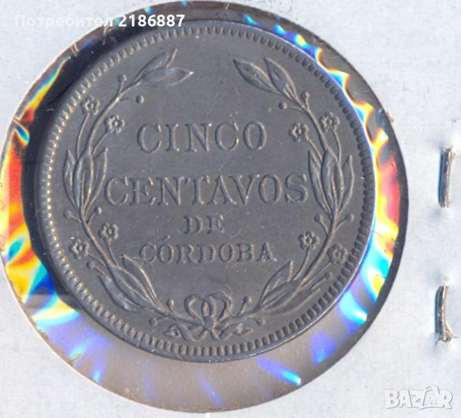 Никарагуа 5 сентавос де кордоба 1940 година, снимка 1