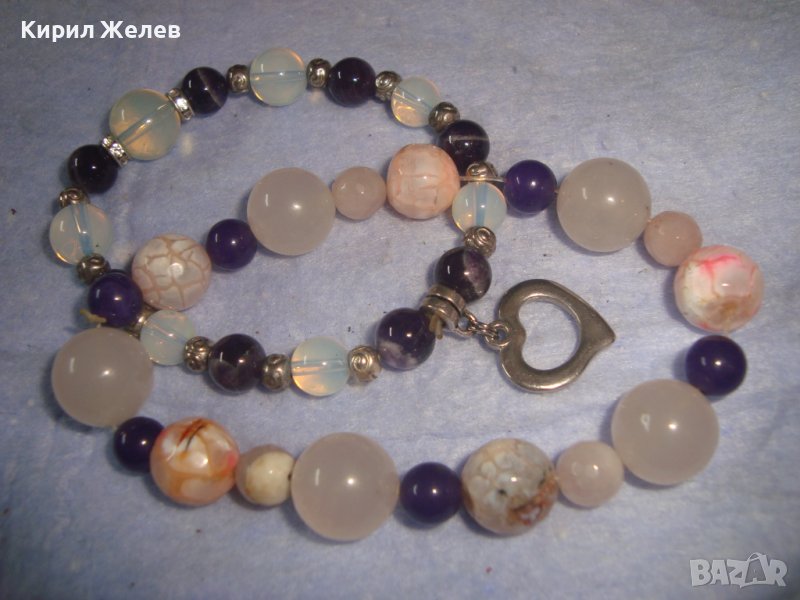 ДВЕ МНОГО КРАСИВИ ХЕНД МЕЙД АРТ ГРИВНИ от ПОЛИРАНИ НАТУРАЛНИ ПОЛУСКЪПОЦЕННИ КАМЪНИ 18940, снимка 1