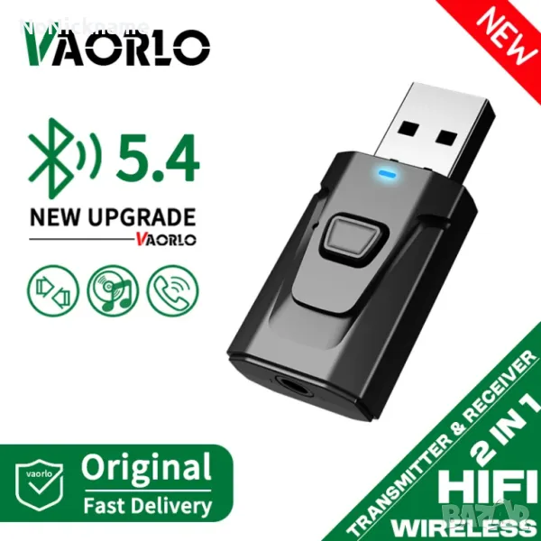 Audio Receiver Bluetooth 5.4 Аудио трансмитер предавател приемник стерео безжичен адаптер, снимка 1