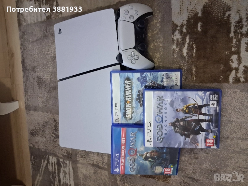 ps 5 slim disc version + 3 игри , снимка 1