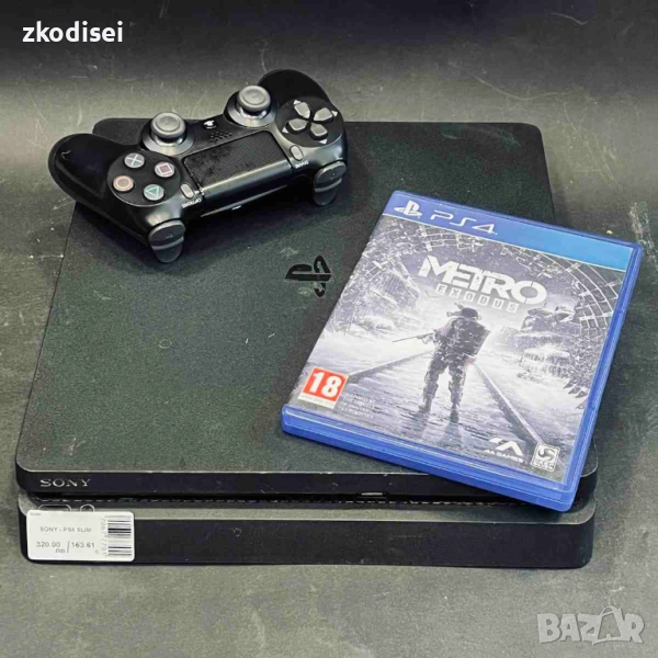 Конзола SONY - PS4 SLIM с 1бр. джойстик и 1бр. игра, снимка 1
