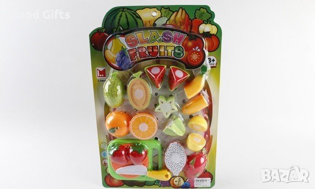 Детска играчка Плодове + дъска и нож за рязане, снимка 1