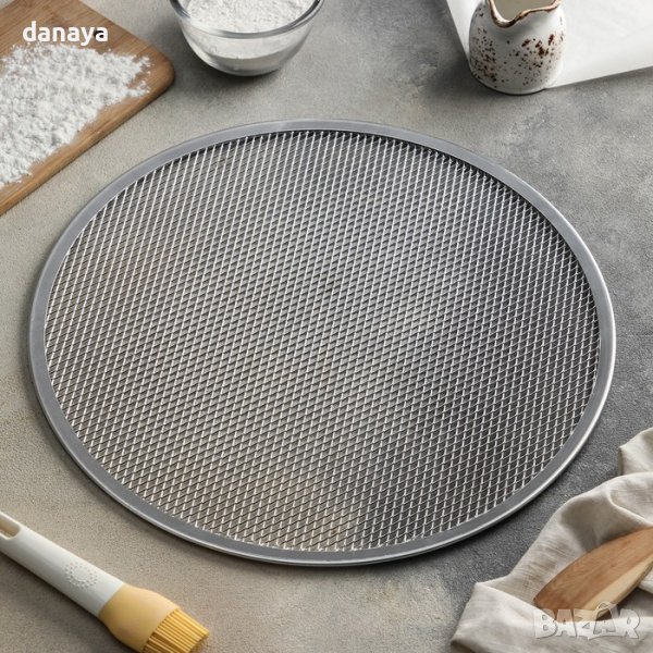 3441 Алуминиева перфорирана тава за пица, 35см, снимка 1