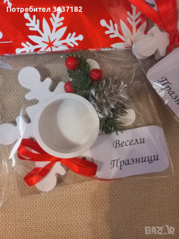 Коледен свещник Снежинка , снимка 1