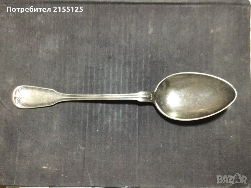 Голяма Сребърна лъжица за сервиране., снимка 1