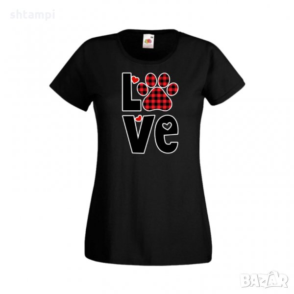 Дамска тениска Свети Валентин Love Dog Paw, снимка 1