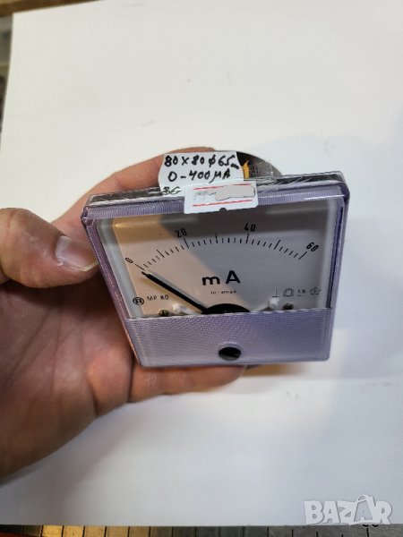 амперметър ампермер   0 - 60 милиампера  малък ток електроника, снимка 1