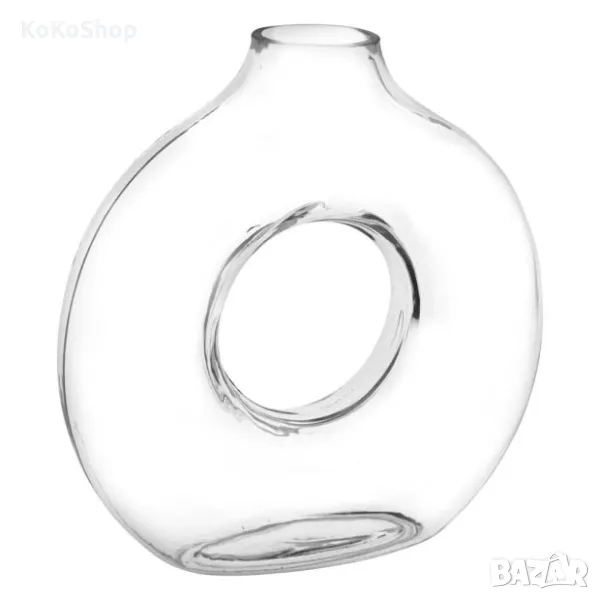 Стъклена ваза-24.5х8.5х25.5 см./ваза/, снимка 1