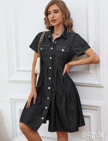 Черна дънкова рокля, снимка 1
