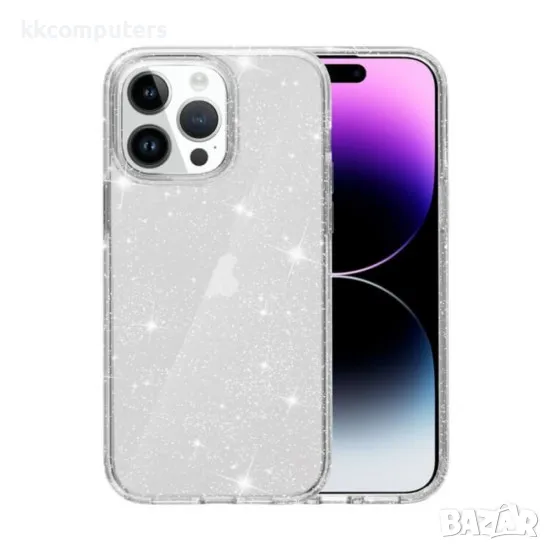 iPhone 16 Pro (6.3) Силиконов кейс Shine 2 mm брокатен и Протектор, снимка 1
