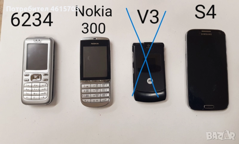 Телефони - 25 лв. 1 брой. Samsung S4; Nokia 6234; Nokia 300.С батерии, без зарядни., снимка 1
