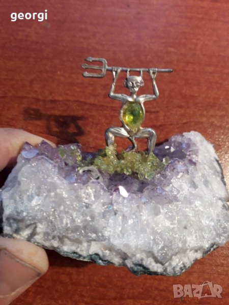 Необработена друза аметист сувенир дяволче  21/1, снимка 1