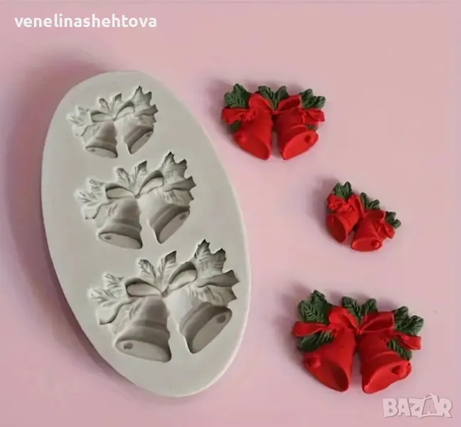 Силиконов молд форма камбанка камбанки фондан за декорация на торта гипс , снимка 1