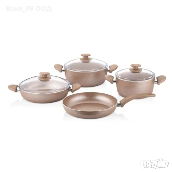 Алуминиев сет за готвене в цвят розово злато , снимка 1