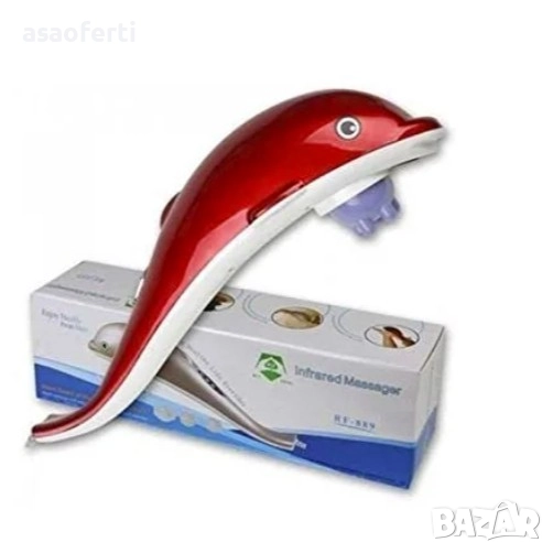 🐬 Вибрационен Масажор "Делфин" (30W) – Инфрачервена Топлина и 3 Сменяеми Глави, снимка 1