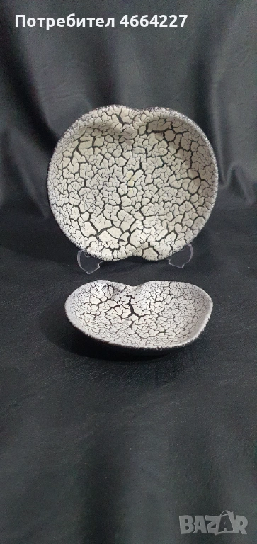 Уникален керамичен комплект с артистичен Кракле ефект, снимка 1