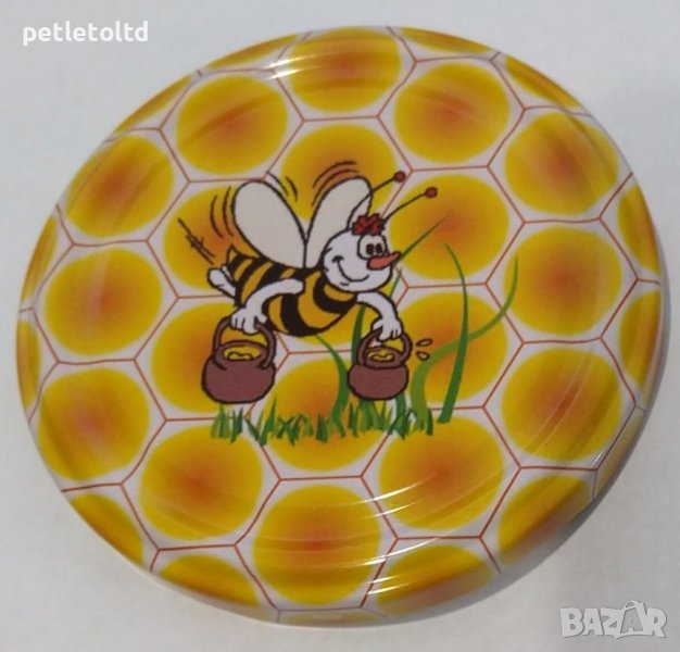 Капачки за стъклени буркани с пчелен мед, снимка 1
