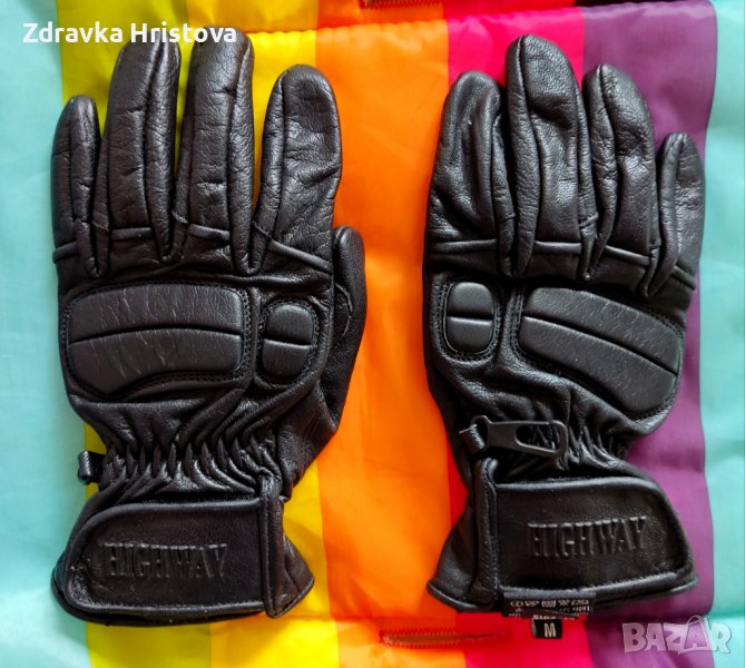 Кожени мото ръкавици, размер S, марка Highway, снимка 1