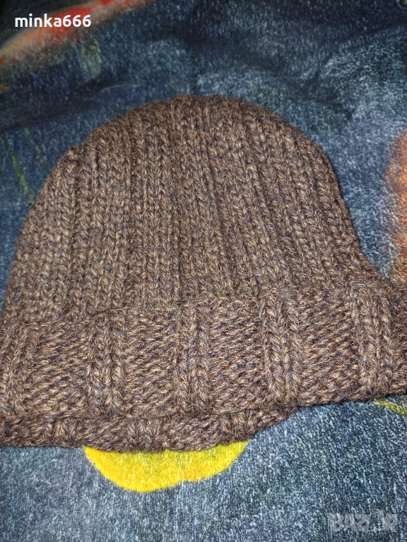 Ръчно плетена топла мъжка шапка, снимка 1