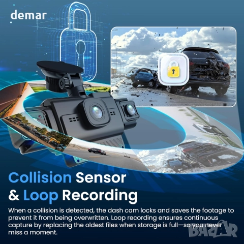 RexingUSA R4-RD 4-канален видеорегистратор, 1080p Full HD, 170° ъгъл, снимка 7 - Аксесоари и консумативи - 52709763