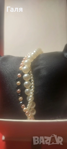 Гривни от перли и  естествени камъни//Комплект гривна и колие с пеперуда, снимка 3 - Колиета, медальони, синджири - 51428554