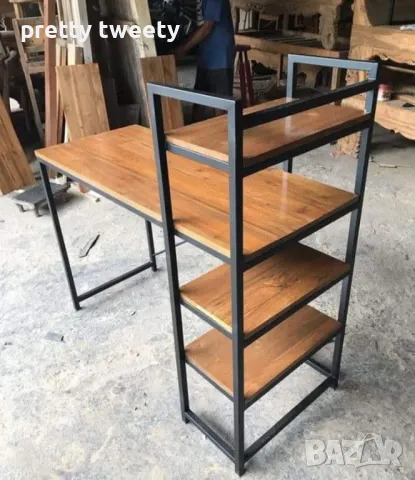 Метално бюро с дървени или ПДЧ плотове по поръчка , снимка 6 - Бюра - 48927254