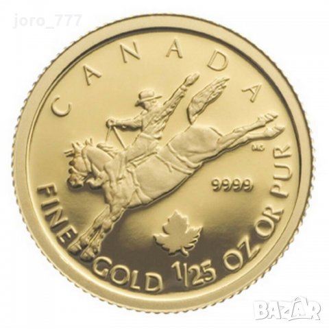50 цента Канада златна монета Канадски каубой 1/25 oz 2006, снимка 2 - Нумизматика и бонистика - 31890202