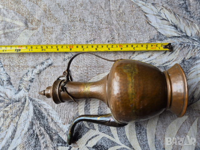 Стар меден ибрик, снимка 3 - Антикварни и старинни предмети - 53943802