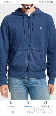 POLO Ralph Lauren Washed Full Zip Mens Size L / XL НОВО! ОРИГИНАЛ! Мъжки Суичер!, снимка 3 - Суичъри - 50736771