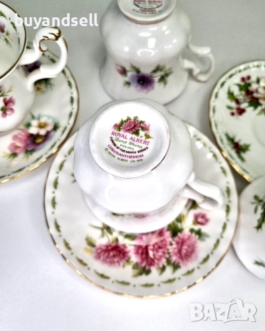 сервиз от фин порцелан Flowers of the Month Royal Albert, снимка 9 - Сервизи - 54354456