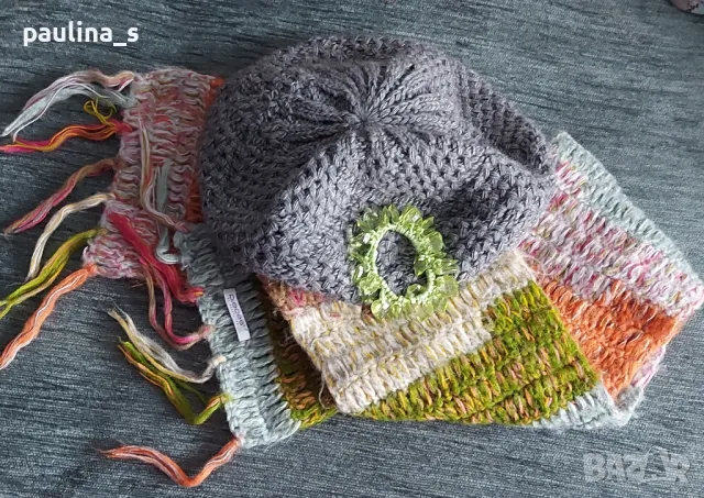 Винтидж / пет (5) броя Зимни Шалове от Вълна и Кашмир / различни видове , снимка 15 - Шалове - 44175076