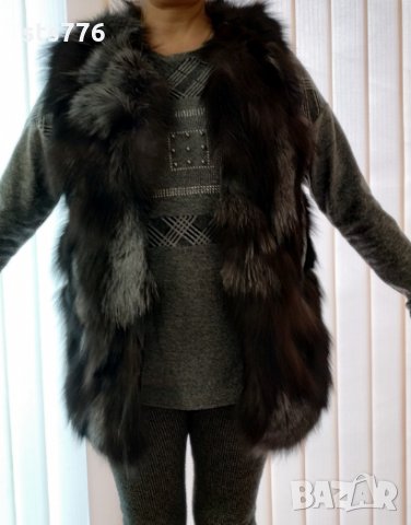 Нов елек от сребърна лисица, снимка 5 - Елеци - 31630366