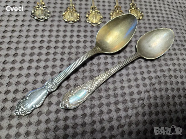 Позлатени малки лъжички и сребърни, снимка 6 - Нумизматика и бонистика - 48535663