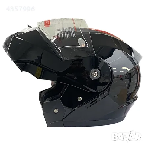  Каска за мотор - 2402-4 чернo / червено ГЛАНЦ, снимка 2 - Аксесоари и консумативи - 49065109