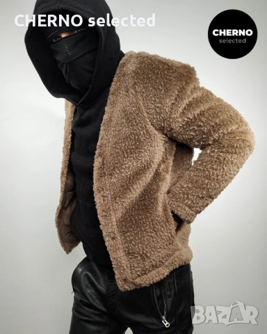  Мъжко кафяво поларено • шерпа флийс яке WEEKDAY Cody pile fleece cardigan – размер M•L, снимка 9 - Якета - 53905184