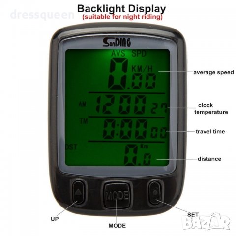 563 Водоустойчив безжичен LCD компютър, снимка 4 - Части за велосипеди - 37450257