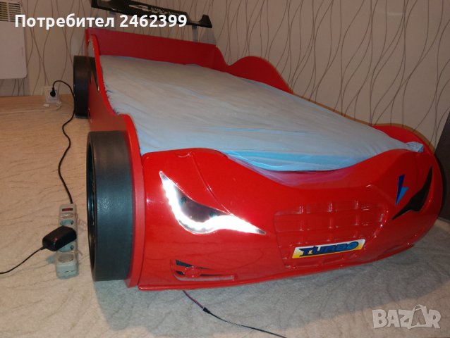 Детско легло кола със светещи фарове, снимка 2 - Спални и легла - 44412378