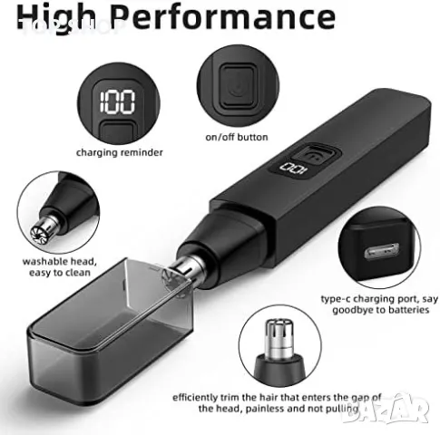 Нов Акумулаторен Тример за уши и нос лице вежди/мъже жени, снимка 5 - Тримери - 49604541