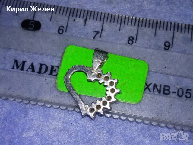 СТАР СЪРЦЕВИДЕН САПФИРЕН СРЕБЪРЕН СРЕБРО 925 МЕДАЛЬОН 34807, снимка 7 - Антикварни и старинни предмети - 40762698